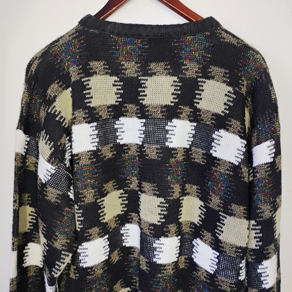 Vintage Protege Knit Crewneck Grandpa Sweater Geometric Men's Size Large - Picture 5 of 12